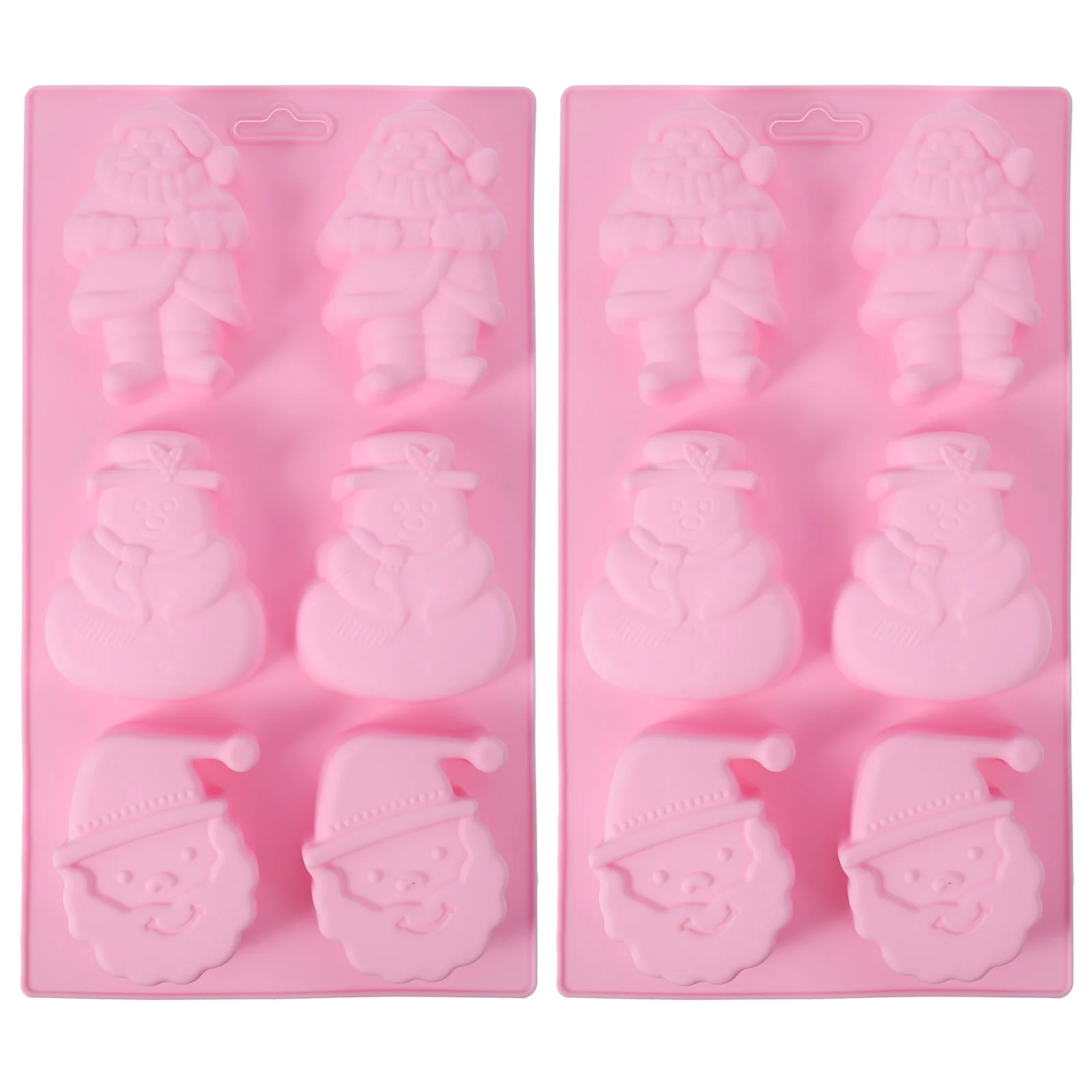 

2 Christmas Cake Molds DIY Santa and Snowman Molds for Bakery Home