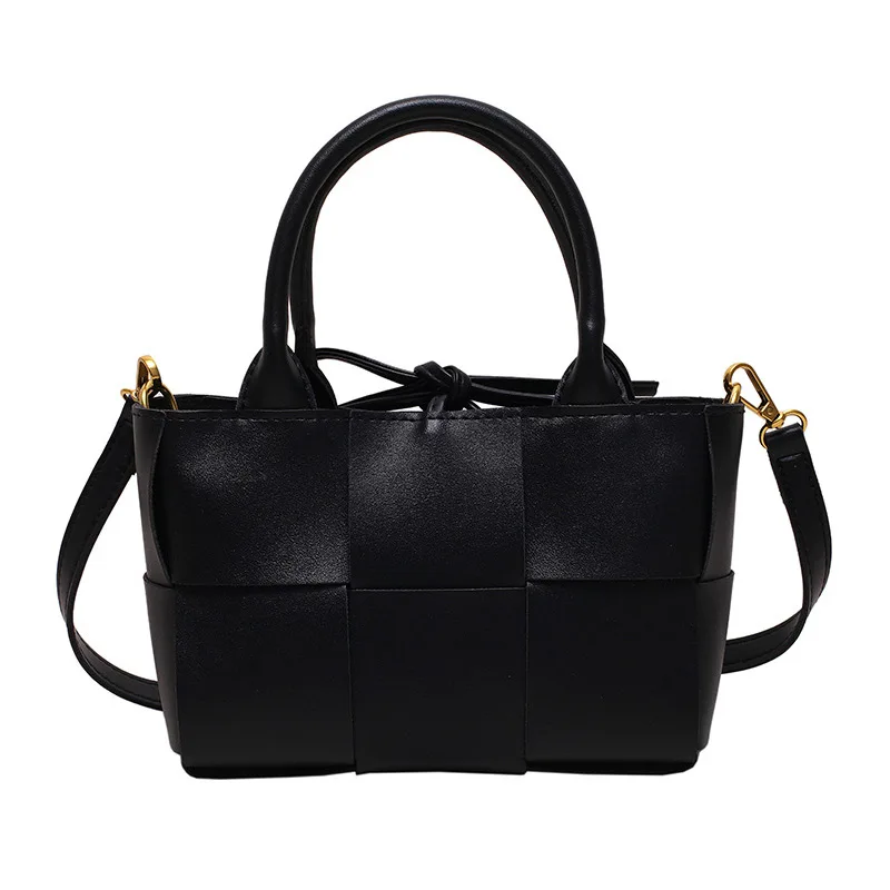 The New 2023 Women's Bag Advanced Fashion Style Satchel Simple Handbag, Simple Hand Knitted Solid Color Square Bag