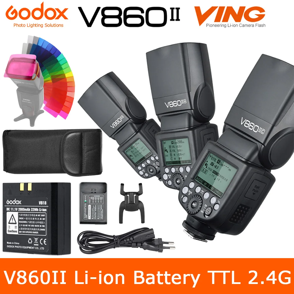 Godox V860II-S V860II-C 860II-N V860II-F V860II-O GN60 TTL HSS Li-ion Battery Speedlite Flash for Sony Nikon Canon Olympus Fuji