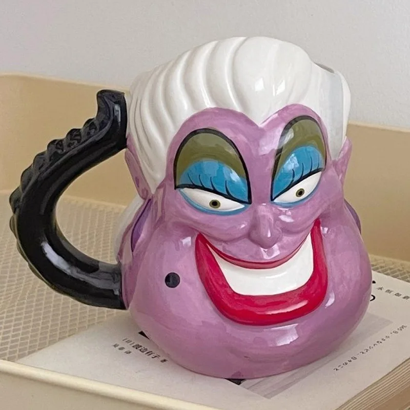 

Disney Anime The Little Mermaid Villain Ursula Action Figure Toys Ceramic Mug Funny Creative Ursula Cup Gifts for Kids Girls