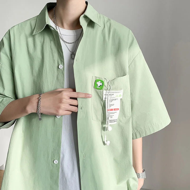 Privathinker летние мужские белые рубашки с коротким рукавом большие размеры модная