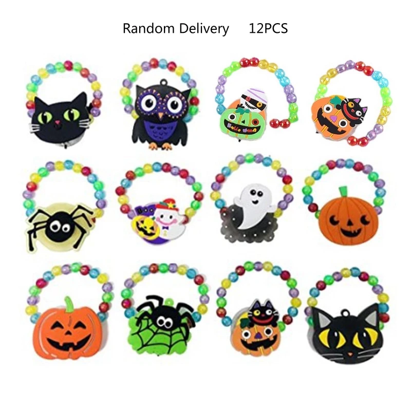 

Glowing Bracelets 12Pcs for Halloween Party LED Wristlet Stage Props Summer Cosplay Toy Glow at Dark Toddler Party Favor