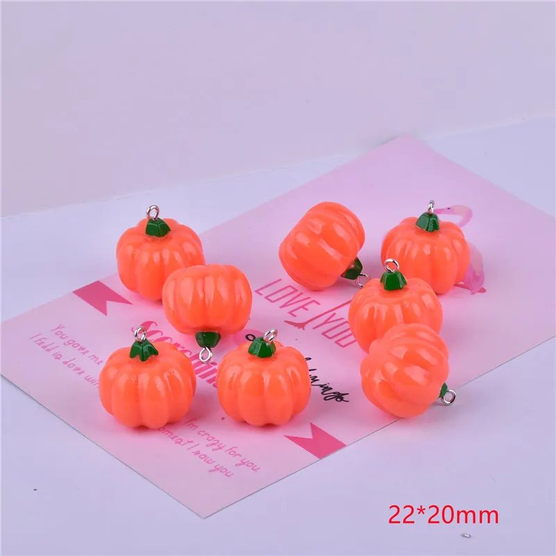 

10 шт./упак. Хэллоуин Kawaii Charms3D Подвески с тыквой смолой серьги, брелок ожерелье подвеска ювелирные изделия фурнитура