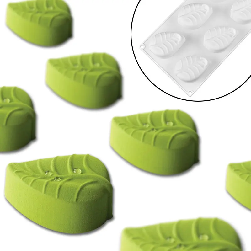 6 Even Leaf Mousse Cake Mold Manual Soap Mold Leaf Chocolate Jelly Pudding Silicone Mold
