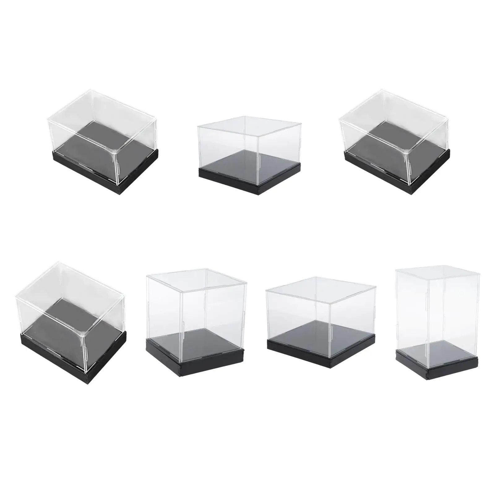 

Transparante Acryl Display Box Zwarte Basis Multifunctionele Stofdichte