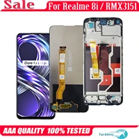 6 6 original for oppo realme 8i rmx3151 lcd display touch screen replacement digitizer assembly for realme8i lcd with frame