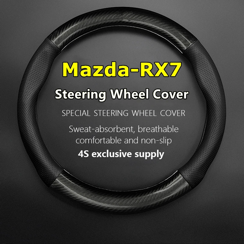 

No Smell Thin For Mazda RX7 Steering Wheel Cover Genuine Leather Carbon Fiber Fit RX-7 VeilSide Fortune 1997 1999