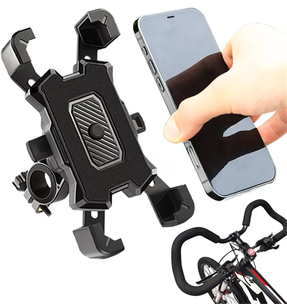 

NEW2023 Bike Phone Holder Mobile Cellphone Holder Easy Open Motorcycle Support Mount Stand