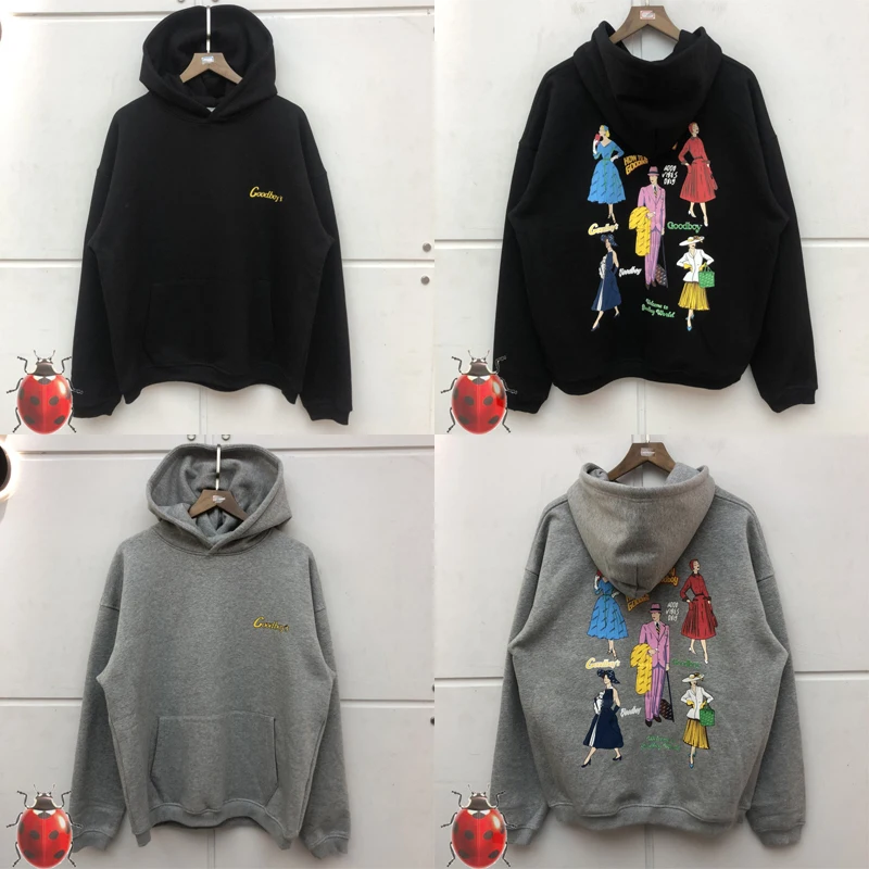 

Modern Cartoon Girl Print Men Women GOODBOY XOXOGOODBOY Hoodie Fleece Pullover Winter