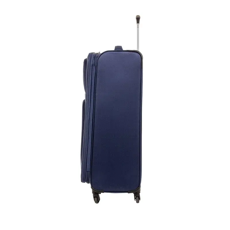 28-inch Softside Rolling Spinner Upright Checked Luggage, Navy