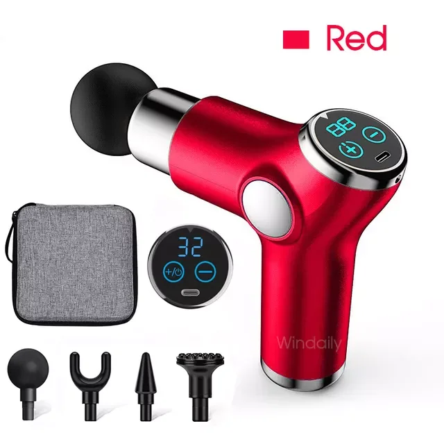 

LCD Massage Gun 32 Speed Touch Screen Deep Tissue Percussion Muscle Mini Massager Fascial Gun For Pain Relief Body Massage