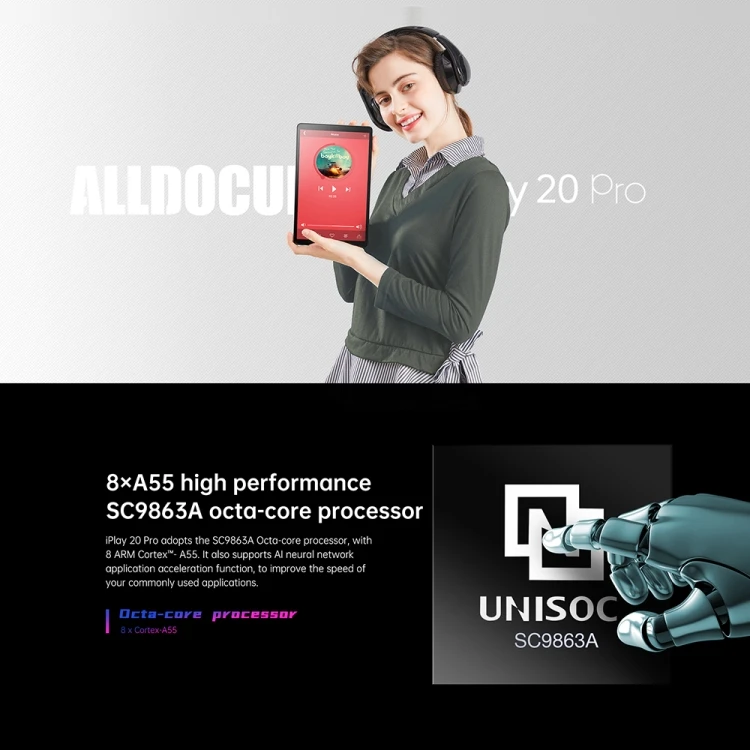 Фото Оригинальный планшет ALLDOCUBE IPlay 20 Pro 4G Call, 10,1 дюйма, 128 ГБ, 6000 мАч, аккумулятор, Android 10, планшетный ПК №4