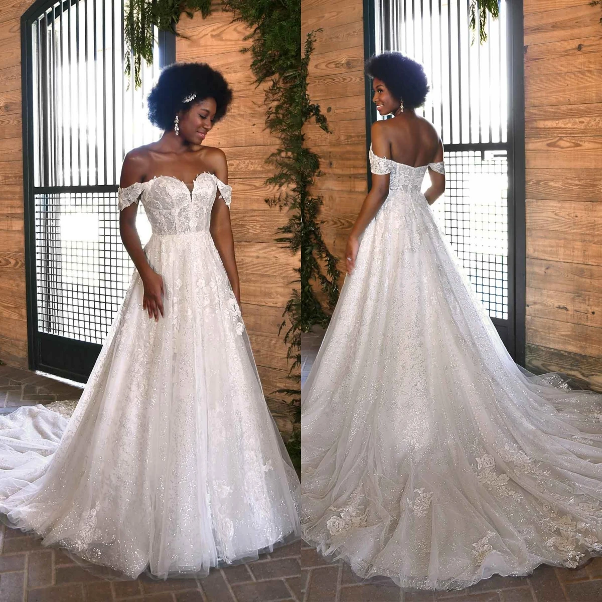 

Adorza 2023 Lace Sweetheart Bridal Dress Detachable Off-the-shoulder Sleeves Floral Lace Applique Custom Made Plus Size Gown