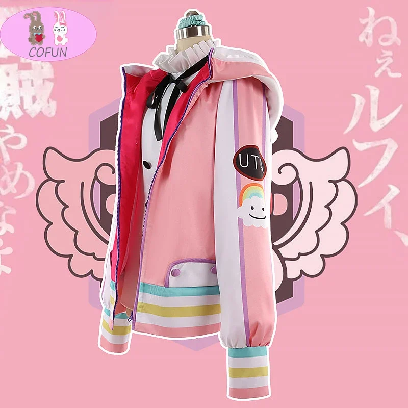 Аниме 1 PIECE FILM Merah UTA Косплей Костюм парик Панjang Комплект контексты dan Ungu Hairpin Sintetis