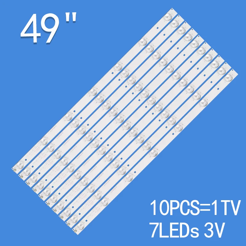 

new 10pcs*7LEDs For 49" TV HK49D07-ZC14A-02 6049141002 303HK490031 LED-49B600 HKC S50P85000