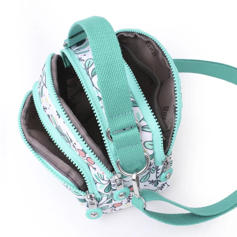 Small Oxford Handbag Fashion Shoulder Bags for Ladies Waterproof Multi Pocket Crossbody Bags Women Round Mobile Phone Bag Cloth