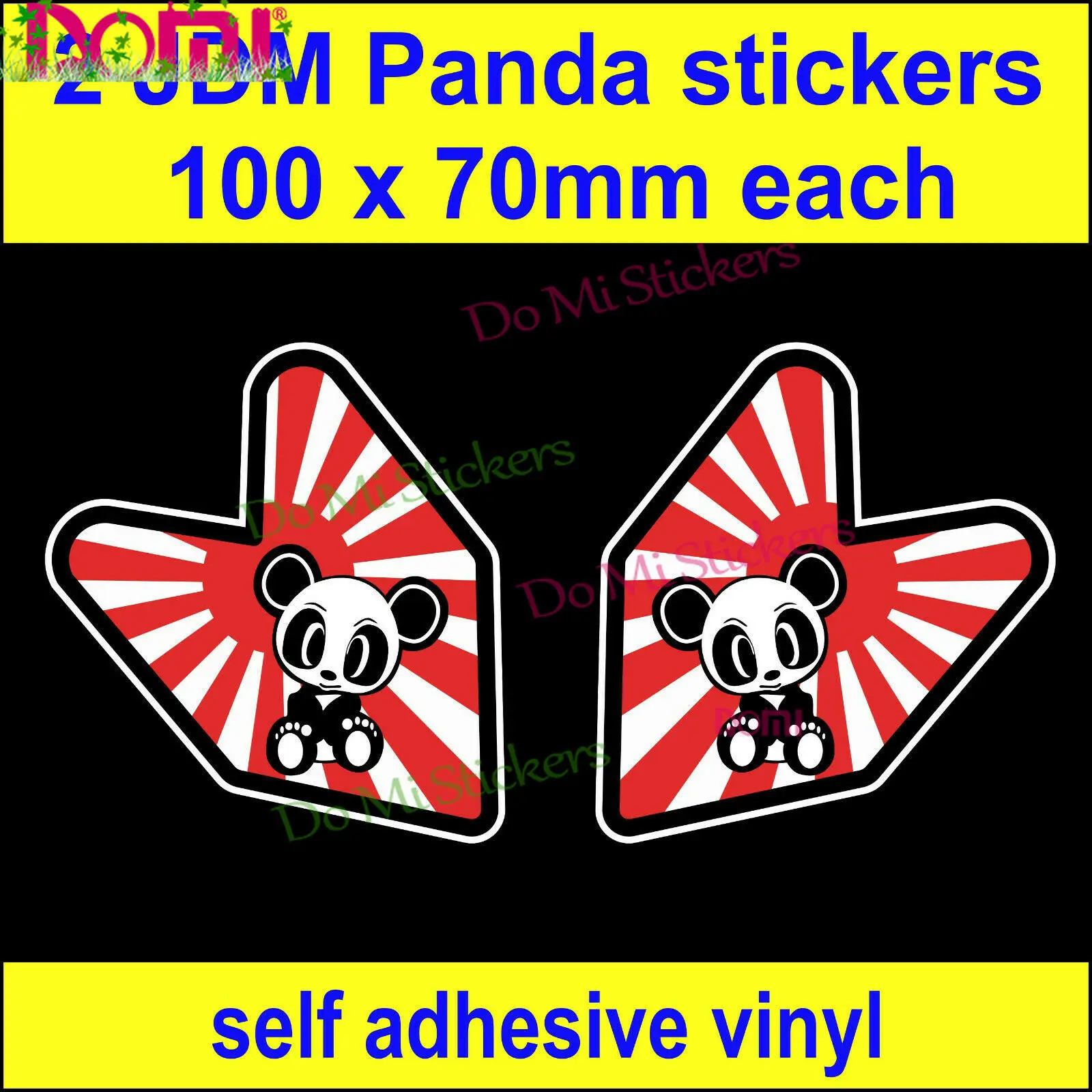 

2 Panda Fun Bumper Stickers Euro Dub Drift Jap Sun Jdm Street Car Decals Die Cutting Waterproof PVC