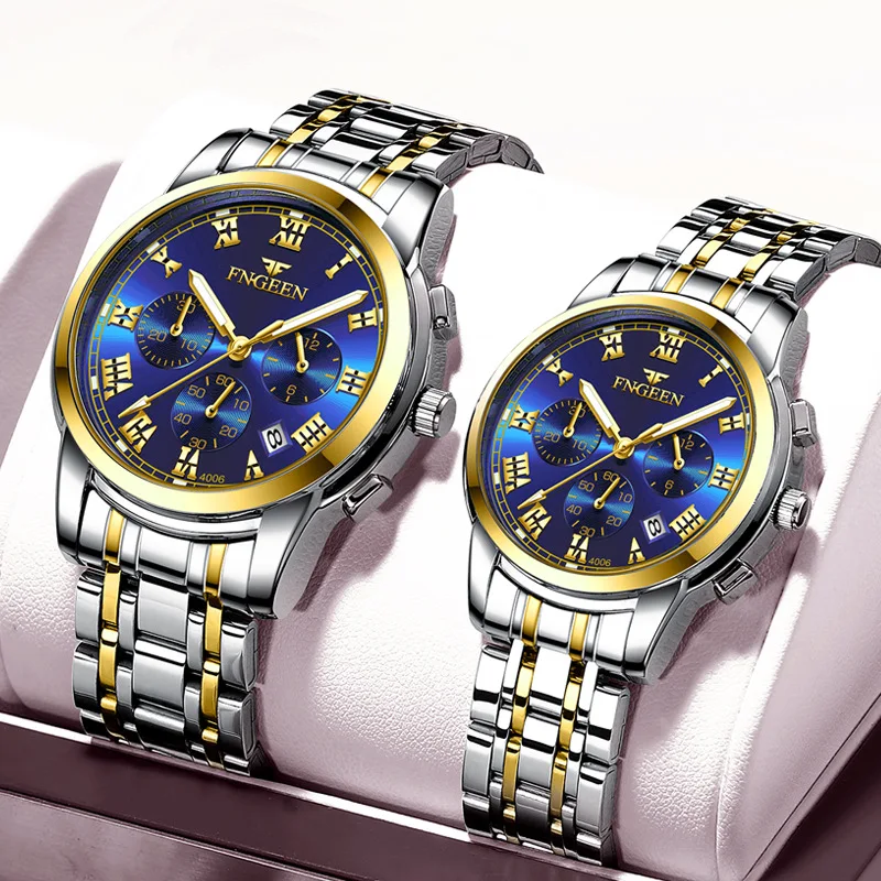 Couple Watches for Men and Women Quartz Wristwatch Fashion Business Men Watch for Women Watches Stainless Steel Luxury Clock
