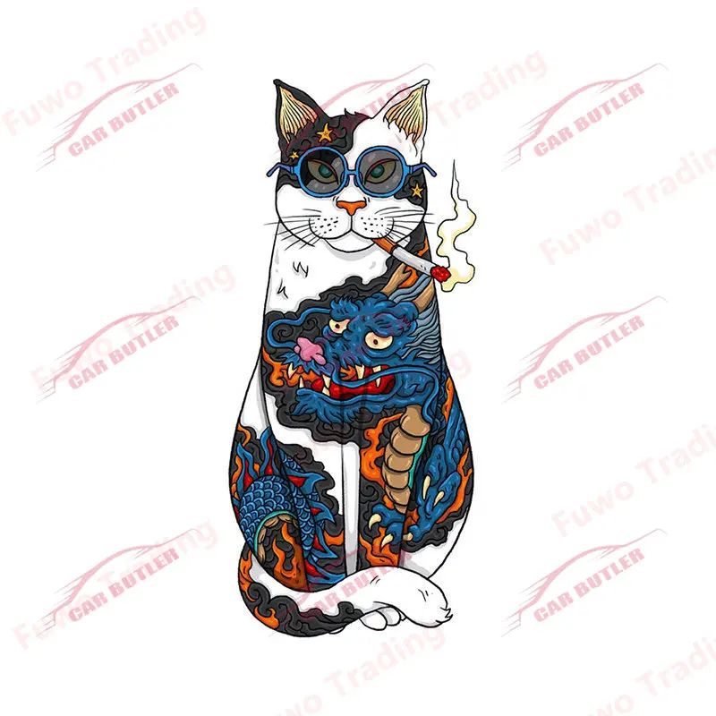 

Японская автомобильная наклейка самурая кошка Neko наклейка «Котенок» простая модная фургон окно мотоцикл бампер багажник ноутбук Декор водонепроницаемый