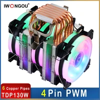 Chłodnica procesora IWONGOU 2011 6 chłodnica procesora ciepła x99 dla Intel Lga1700 AMD Hurricane 4PIN PWM chłodnica wentylator chłodzący Cpu 1