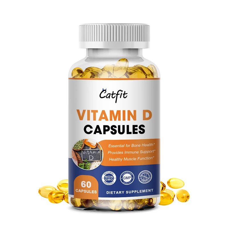 

Catfit Vitamin D Soft Capsule Prevent rickets Health&Energy Bone health Support Calcium Absorption Antidepressant Supplement