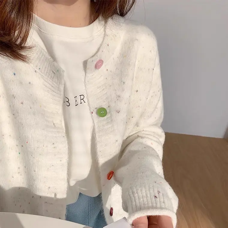 

2022 Spring Autumn Fashion Knitted Cardigan Loose Long Sleeve Women Sweater Female Cardigans Coats Sweaters Outerwear C182