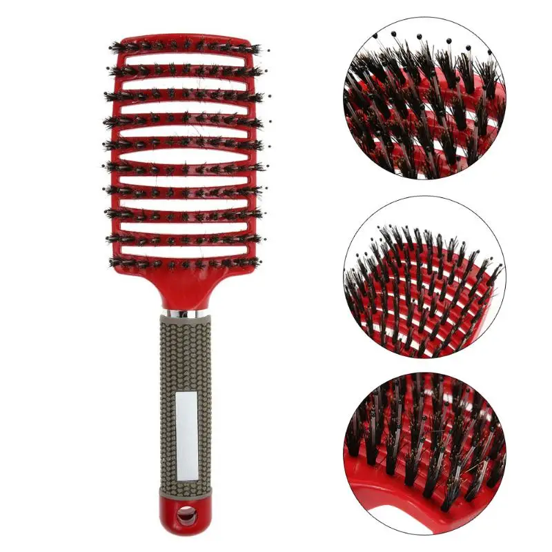 

Hair Brush Scalp Massage Comb Hairbrush Bristle&Nylon Women Wet Curly Detangle Hair Brush for Salon Hairdressing Styling Tools