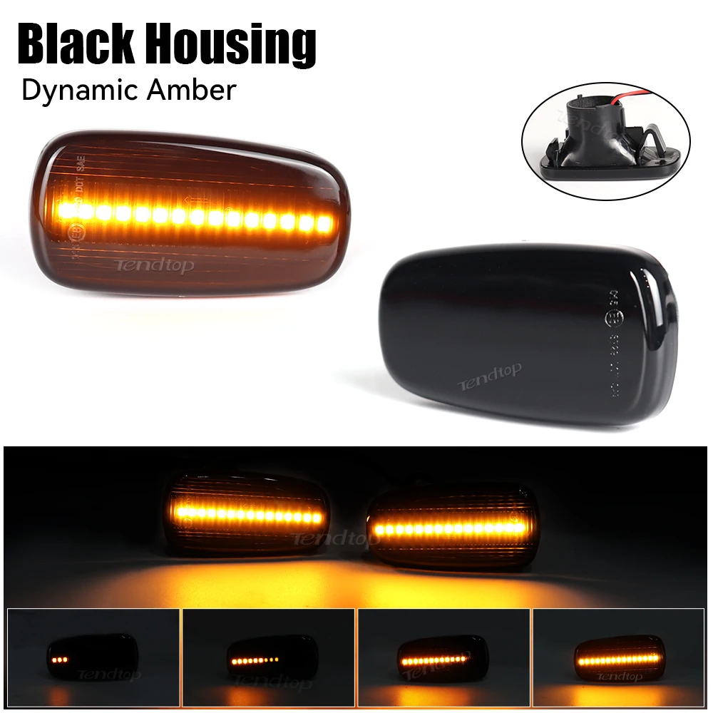 

Динамический янтарный светодиодный боковой габаритный повторитель индикатора для Toyota Prius Kluger Wish RAV4 Altezza Crown Land Cruiser Isis Lexus