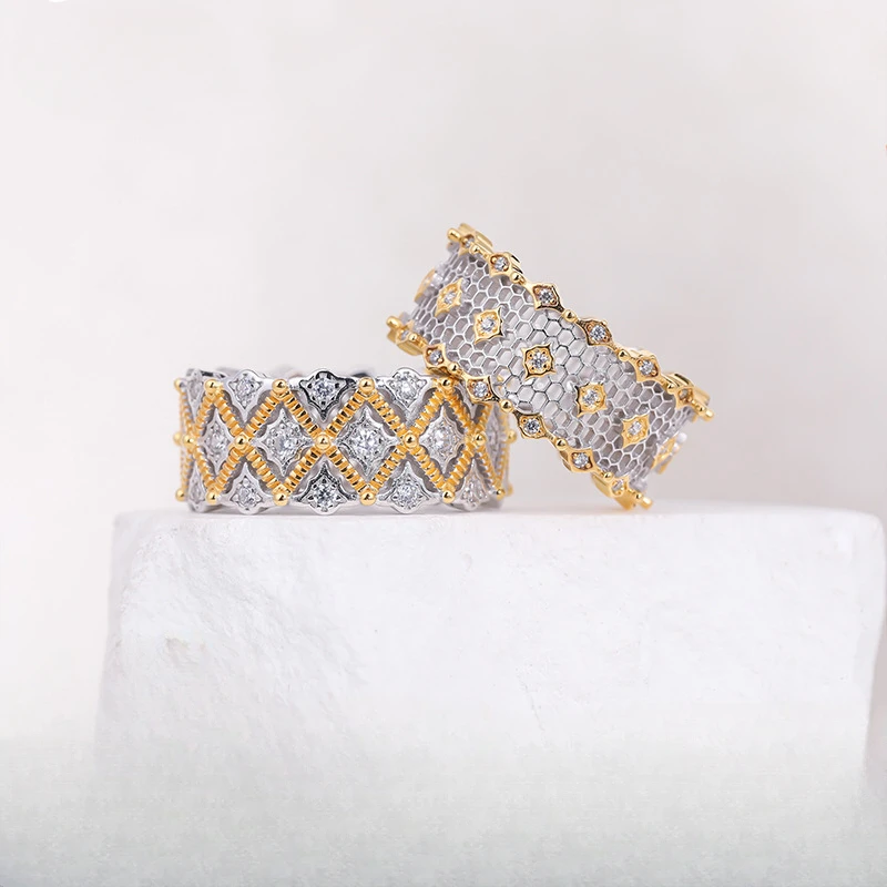 Кружевное кольцо Buccellate из стерлингового серебра матовая поделка с отверстиями