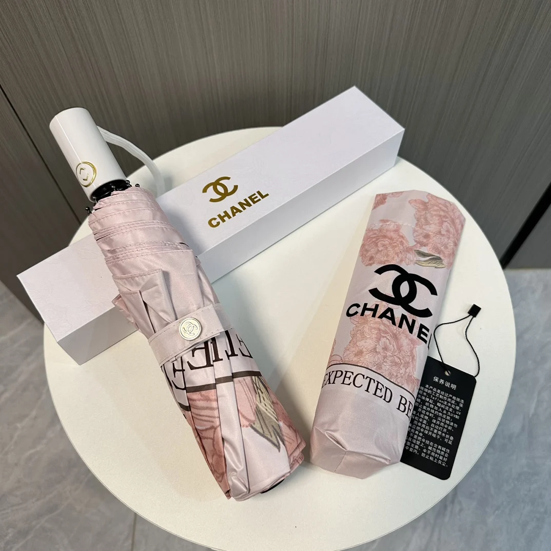 Классический новый зонт CHANEL style double horse tri-fold автоматический складной Sunny day shade с