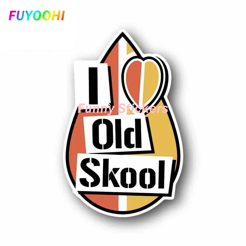 

FUYOOHI Play Stickers I Love Old School Car Stickers Sunscreen Vinyl JDM Bumper Trunk Truck Graphics Waterproof PVC Car Decals