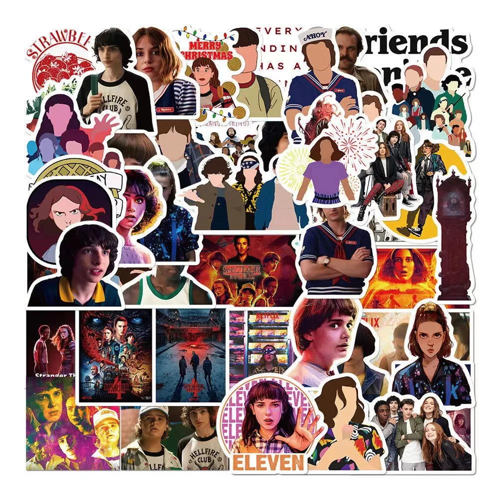 

10/50pcs TV Show Stranger Things 4 Stickers for Laptop Skateboard Phone Case Tablet Graffiti PVC Cool Cartoon Sticker Decals