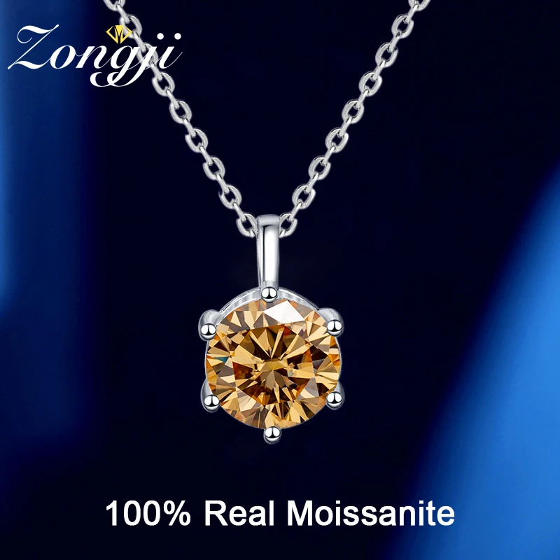 

Real Moissanite Necklace Sterling Silver Single Heart Diamond Pendant Necklace Women's Promise Wedding Jewelry GRA Certified