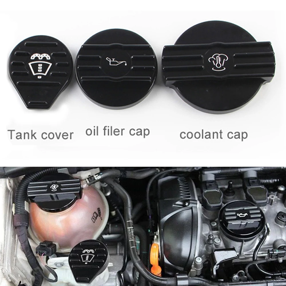 

Tank Cap / Bottle Cap / Oil Cap for VW CC Golf GTI Audi Seat Skoda 2.0T Scirocco EA888 Engine Aluminium Protect Cap Cover