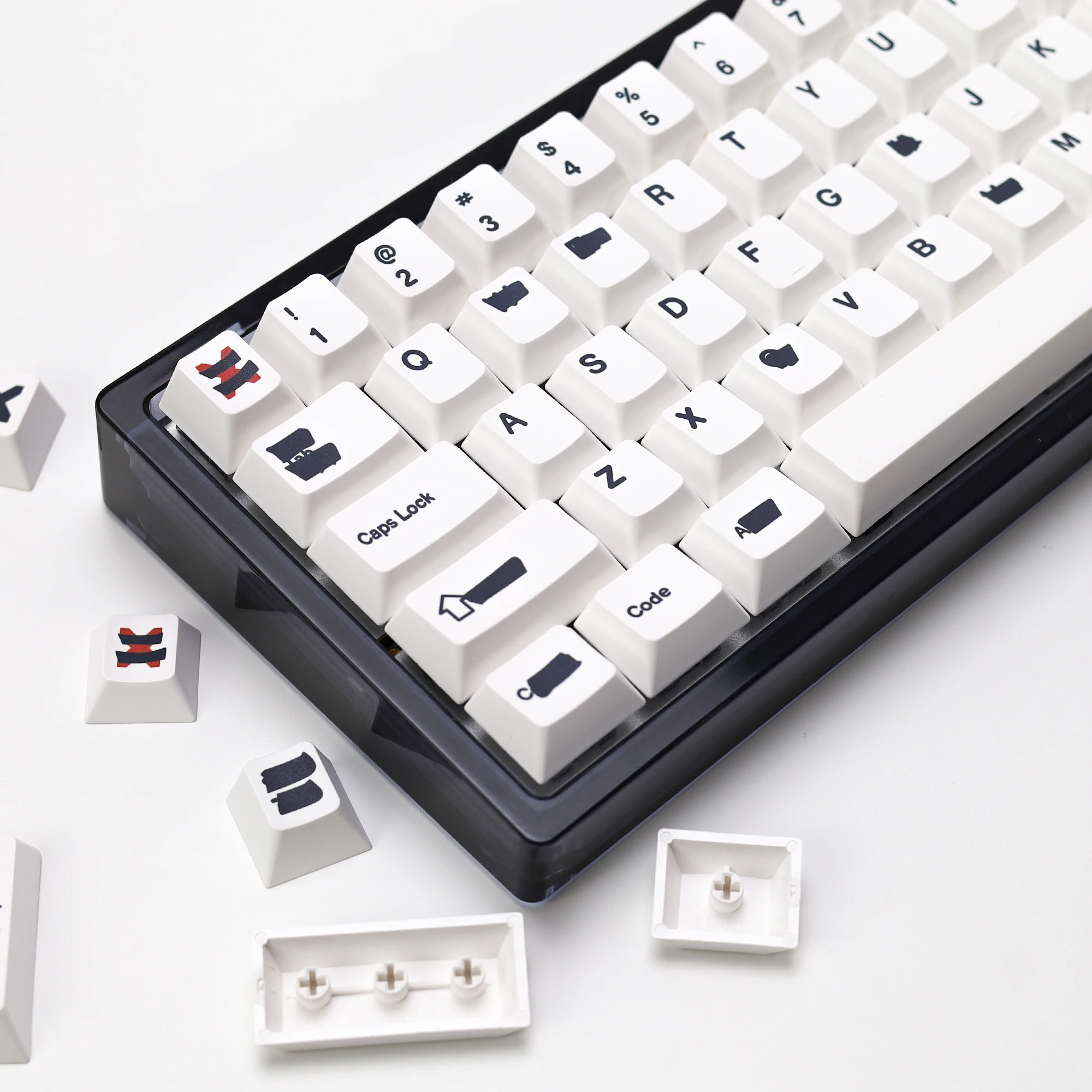 Фото KBDiy Ретро GMK Redacted Keycaps Белый ISO Cherry Profile PBT Keycap Alice Spacer Bar 7u Для 60 Механической клавиатуры MX Switch №1