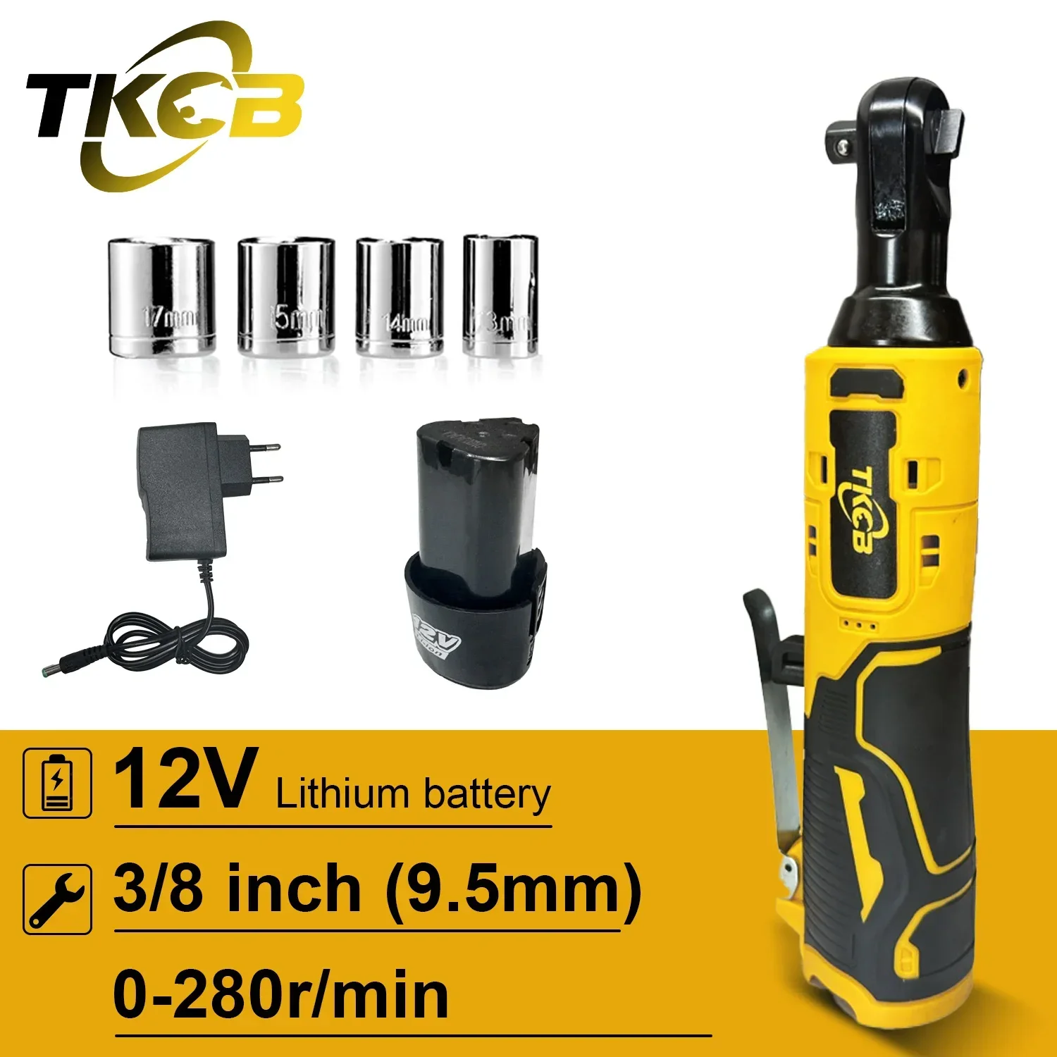 TKCB 3/8-дюймовый беспроводной электрический ключ 65 нм прямоугольные ключи с