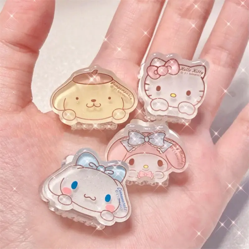 

Kawaii Sanrios мини заколка для волос Kitty Cinnamoroll Melody мультфильм кукла аксессуары для волос Мультфильм шпилька для волос праздничный подарок
