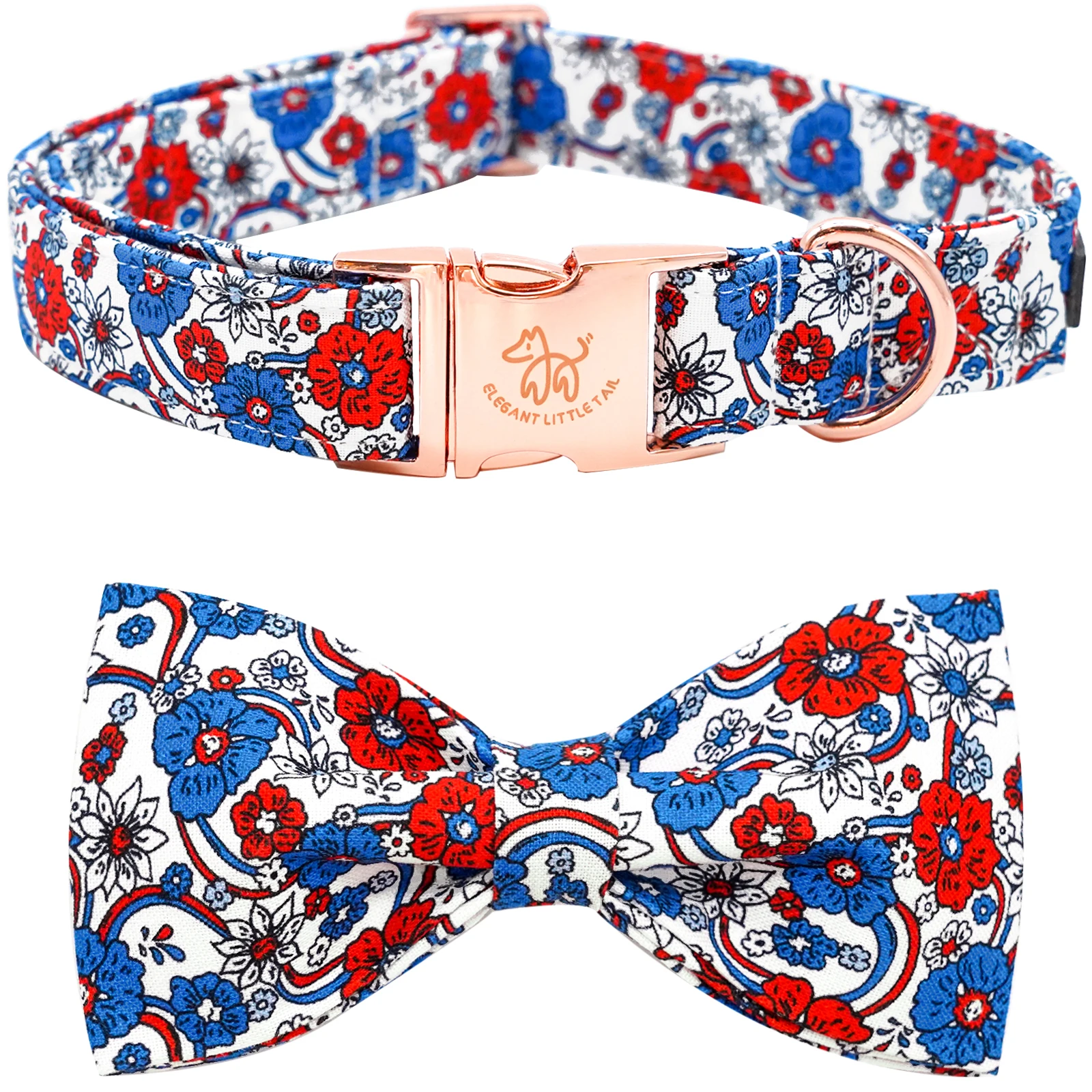 

Independence Day Dog Collar, 4th of July Patriotic Bowtie Dog Collars Holiday Pet Gift Adjustable Soft Puppy Collar