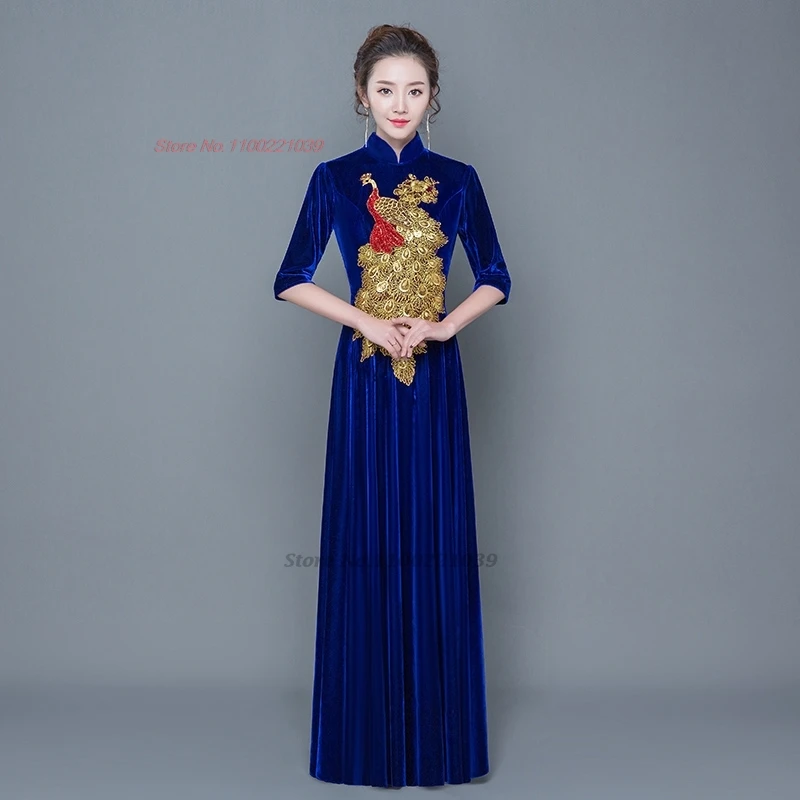 2024 улучшенное восточное Ципао китайское национальное бархатное платье с