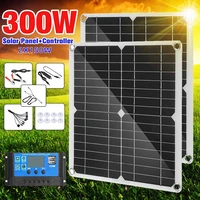 300w solar panel kit 2 in 1 pv system components 12v5v usb solar cells with 10a60a controller for car yacht rv boat phone