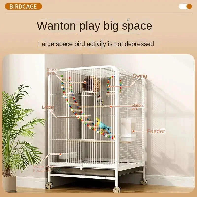 Роскошная клетка для птиц больших попугаев специальная разведения кожи тигра