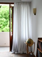 100 linen curtains white window designer japanese curtain solid curtain for bedroom living room window decoration