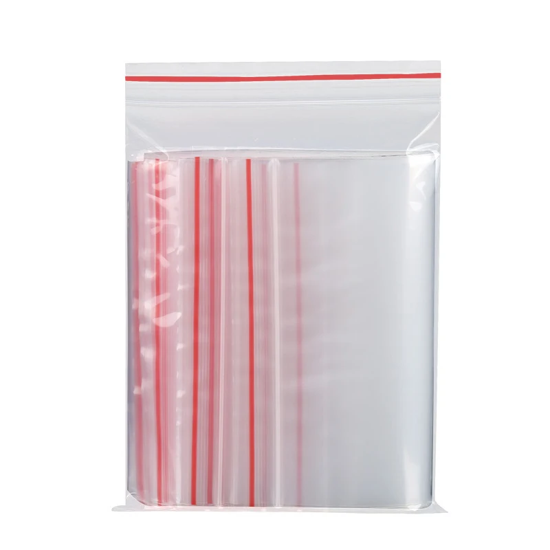 100pcs/pack 13 Sizes Zip Lock Plastic Bags Reclosable Transparent Bag Vacuum Storage Bag Clear Bags Thickness images - 6
