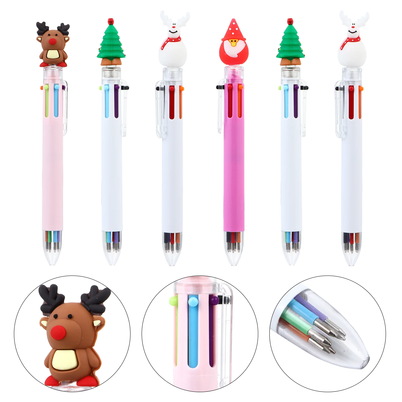 

6 Pcs Sandglass Gel Pens Retractable Pens Christmas Ballpoint Pens Funny Ballpoint Pens Students Stationery Xmas Pens