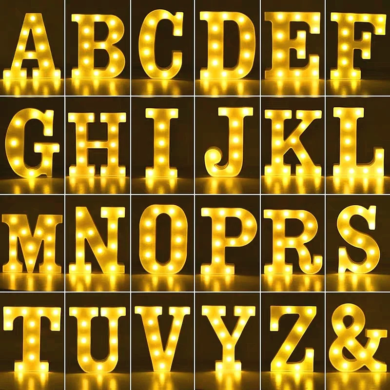 

LED Luminous Letter Light Number Lamp Christmas Gift Wedding Birthday Love Anniversary Decoration Led Alphabet Light Night Light