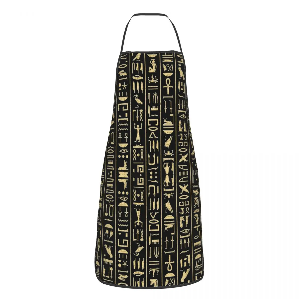 

Hieroglyphics Egyptian Apron Unisex Antifouling Kitchen Bib Polyester Cuisine Cooking Baking Household Cleaning Tablier