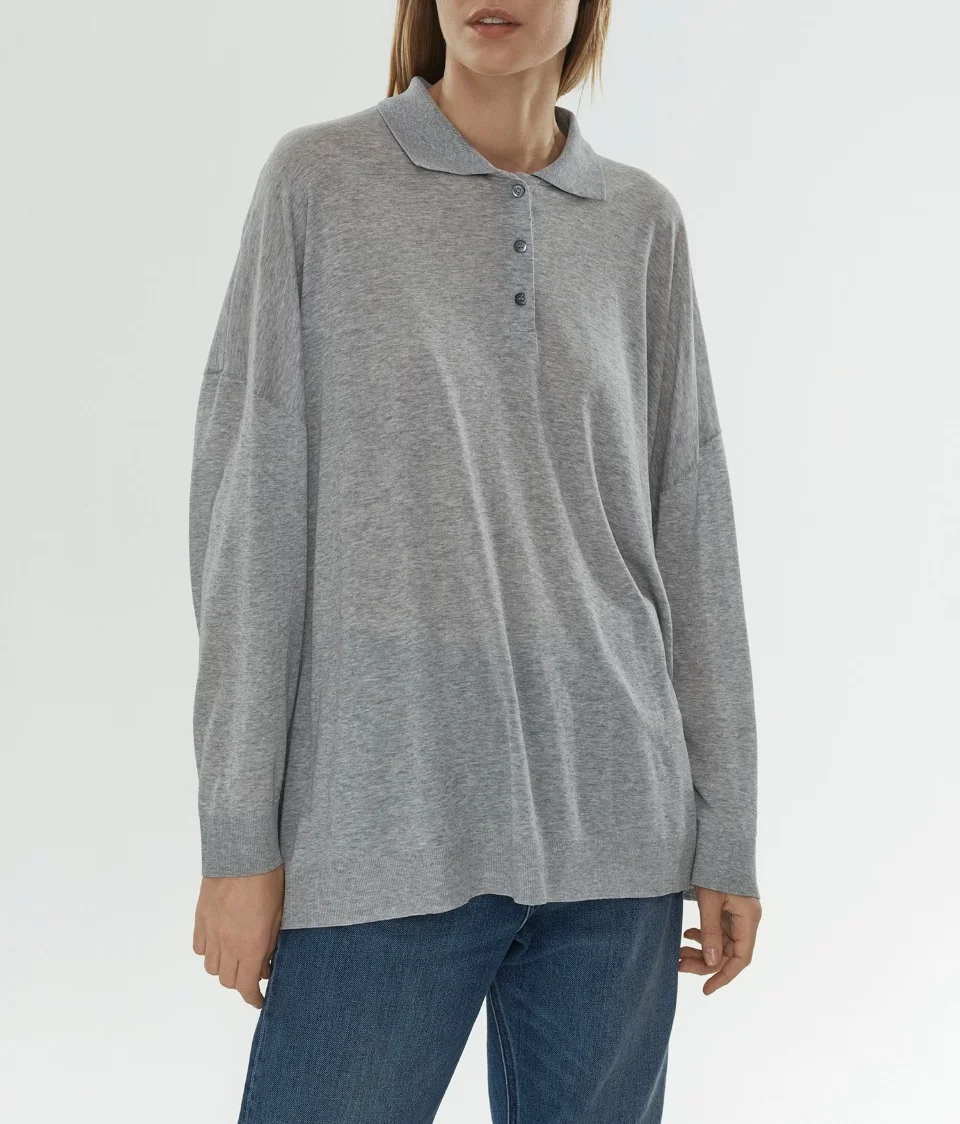 Women Shirt Skin-friendly Nordic Designer Loose Shirt Collar Cotton T-shirt Top