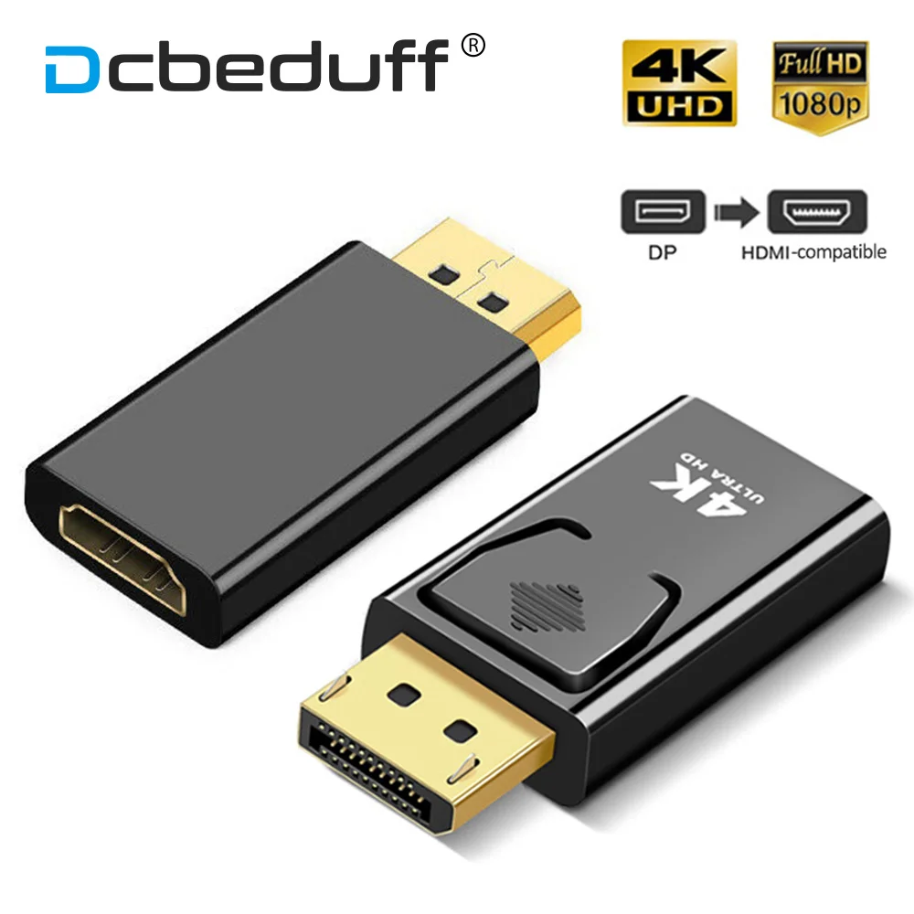 

4K DisplayPort to HDMI-compatible Adapter Displayport Male To Female Cable Converter Display Port Adapter For TV PC Projector