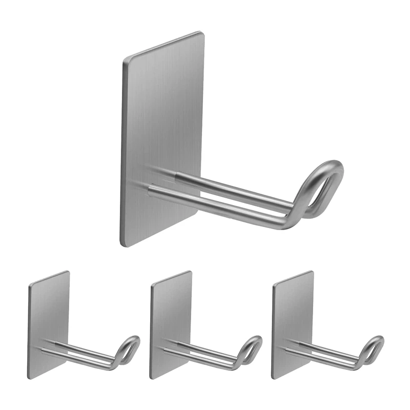 

Adhesive Hooks,Stainless Steel Hook,Kitchen Hooks,Bathroom Wall Hooks For Hanging Towel Robe Hat Coat Key,4 Pack
