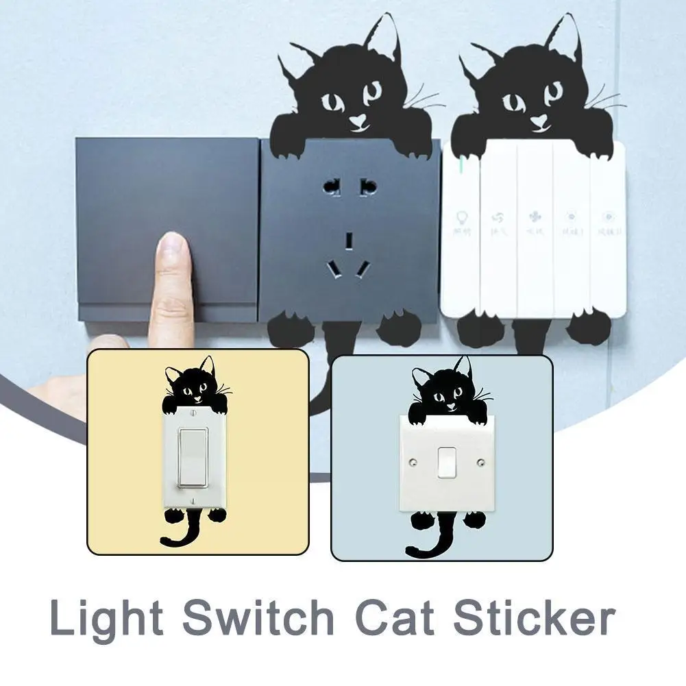 

Creative Light Switch Cat Sticker Kids Baby Nursery Room DIY Cartoon Cute PVC Mural Wallpaper For Children Bedroom Decorati C7R8